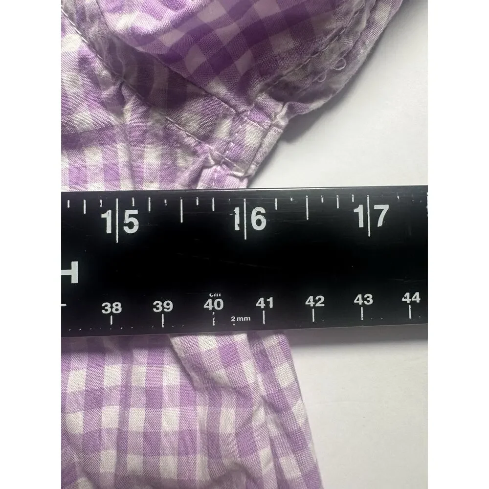 Ralph Lauren Boys M 10-12 Purple Gingham Button Down Shirt Long Sleeve Pony